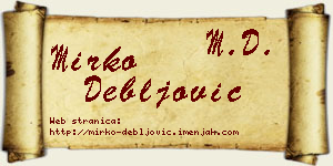 Mirko Debljović vizit kartica